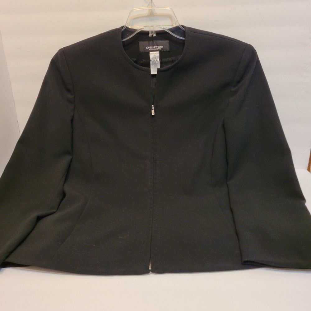 Jones New York, Black Zippered‎ Dress Jacket, Size 10P